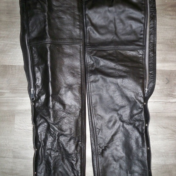 Womens Silver Leather Motorcycle Chaps Pants XXXS - Picture 8 of 8